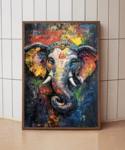 Lord Ganesha Glass Wall Art, Ganesh Hindu Tempered Glass Decor, Hindu Wall Art, Meditation Room Decors